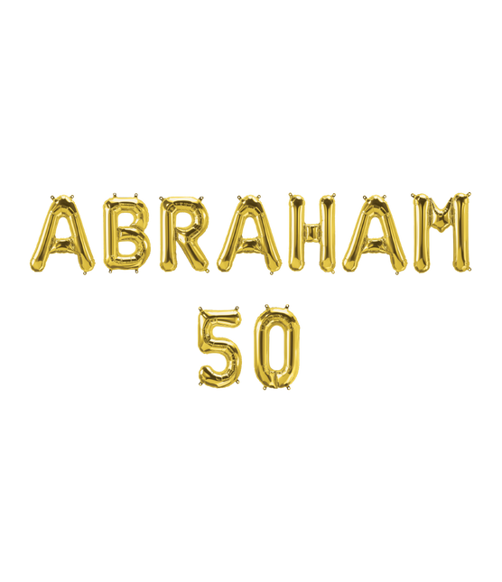 Set Globos Oro 50 Años Abraham 1.9m