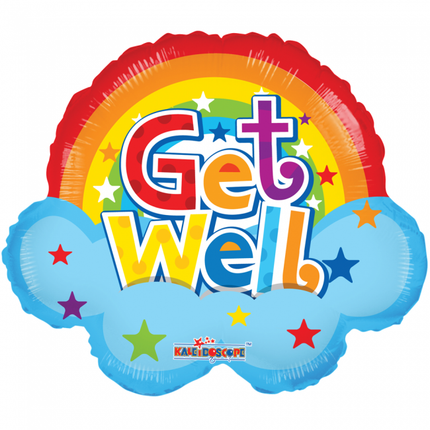 Globo de Helio Arco Iris Get Well 45cm vacio