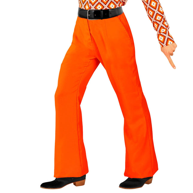 Pantalones Disco 70S Naranja Hombre