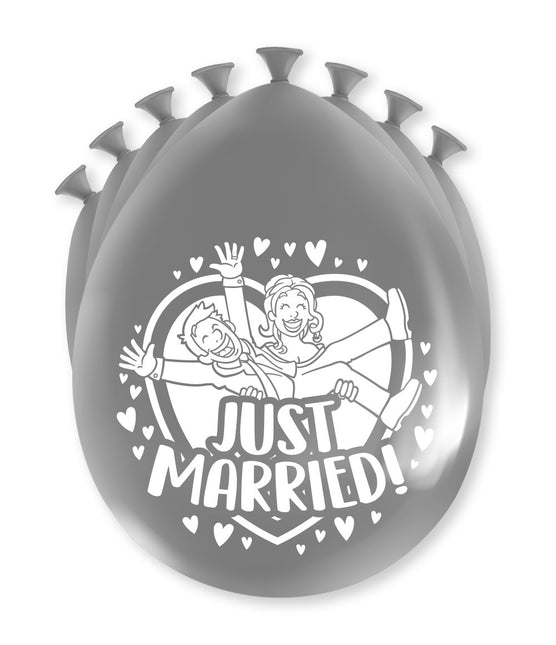 Globos Just Married Plata 30cm 8pcs