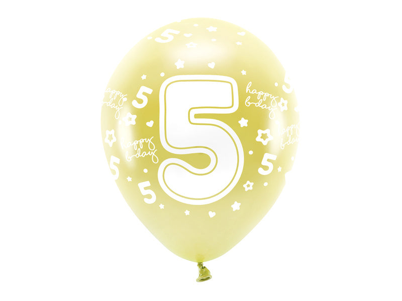 Globos 5 Años Oro 33cm 6pcs