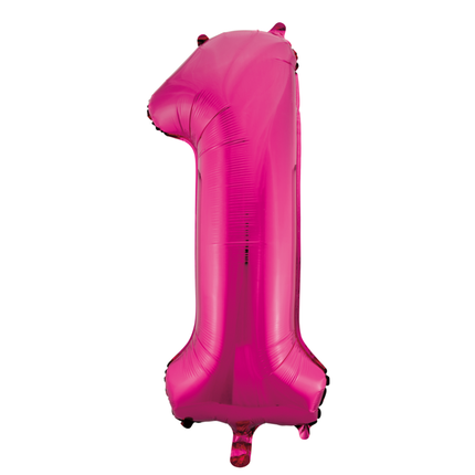 Globo Foil Figura 1 Fucsia XL 86cm vacío