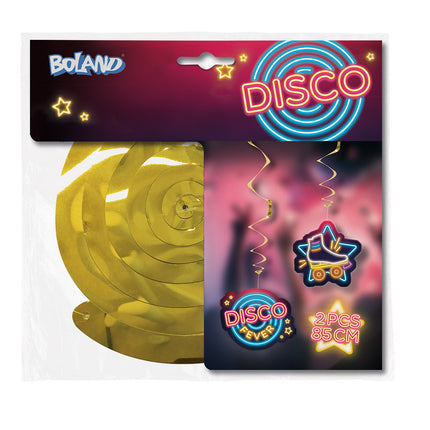 Decoración colgante Disco Fever 85cm 2pcs