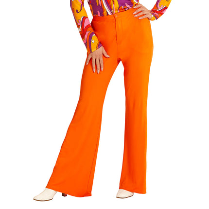 Pantalón Disco 70S Naranja Mujer