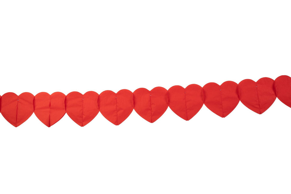 Guirnalda de corazones roja 6m
