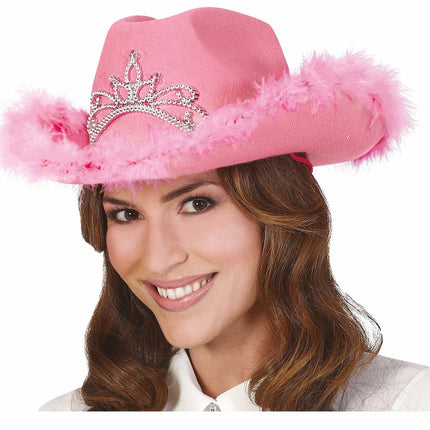 Sombrero de vaquero rosa