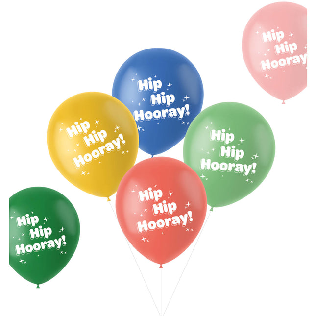 Globos Hip Hip Hooray Coloreados 33cm 6pcs