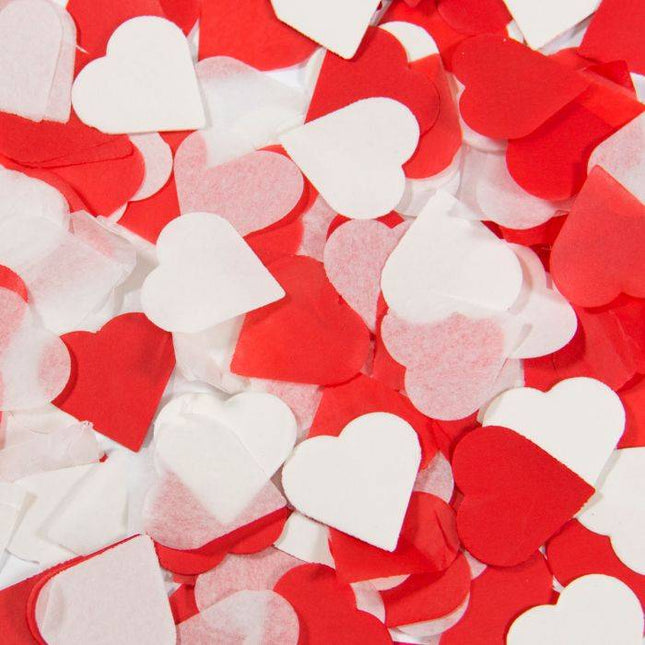 Cañón Confeti Corazón Rojo Blanco 28cm