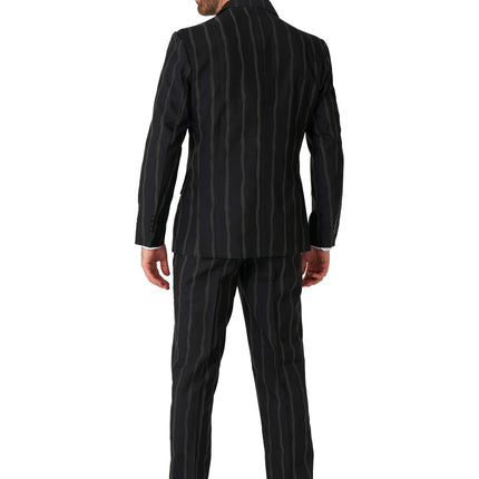 Traje negro a rayas para hombre Suitmeister