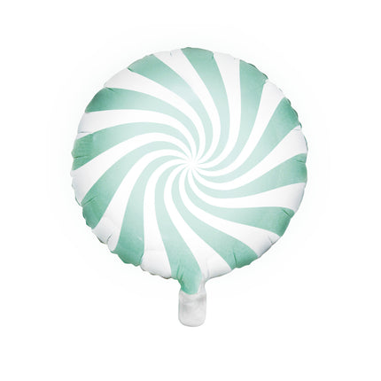 Globo de Helio Verde Menta Remolino 45cm Vacío