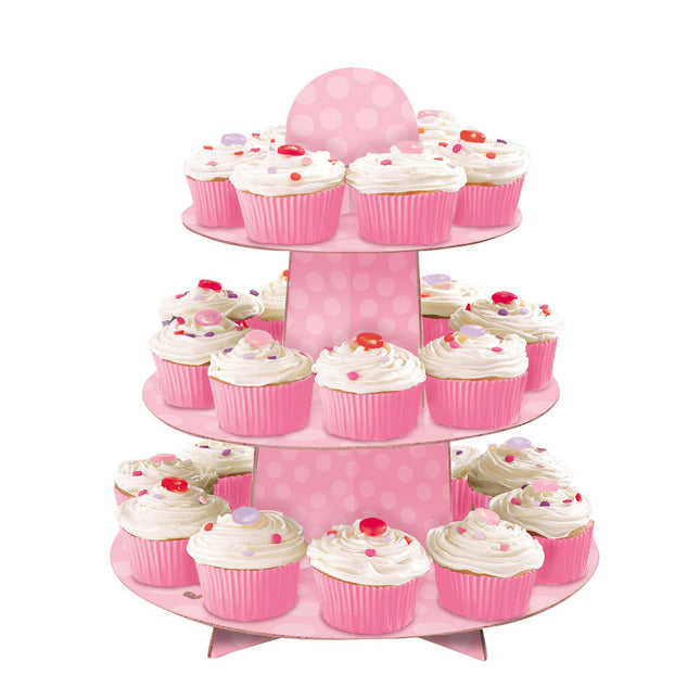 Cupcake Estantería Puntos Rosa 34cm