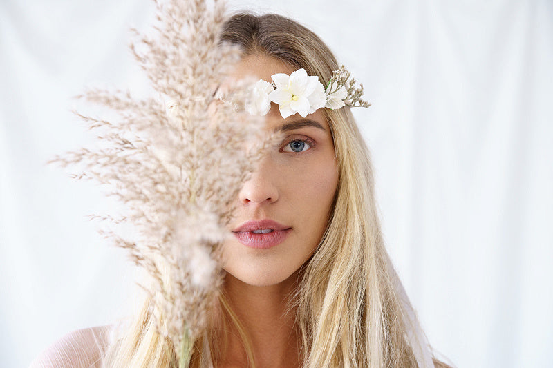 Diadema Flor Lazo Blanco