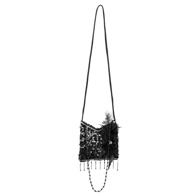 Bolso de hombro Glitter Negro 19cm