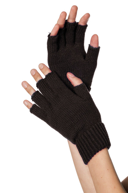 Guantes negros sin dedos