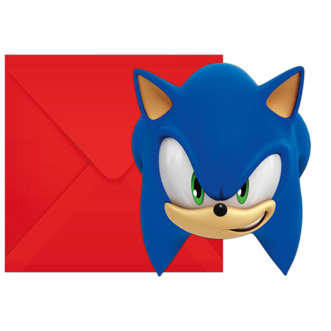 Invitaciones Sonic Con Sobres 6pcs