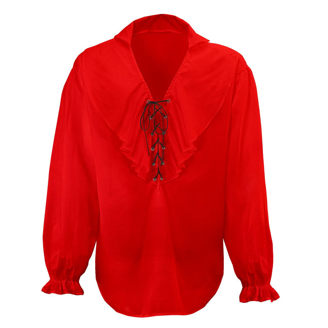 Blusa Roja Hombres Piratas/Renacimiento