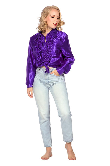 Blusa Disco Volantes Morado