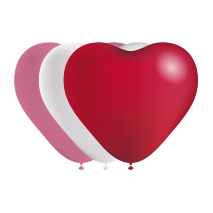 Globos Corazones Rojo/Blanco/Rosa 25cm 6pcs