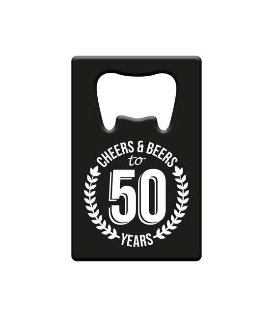 Abridor de cerveza 50 años Cheers & Beers