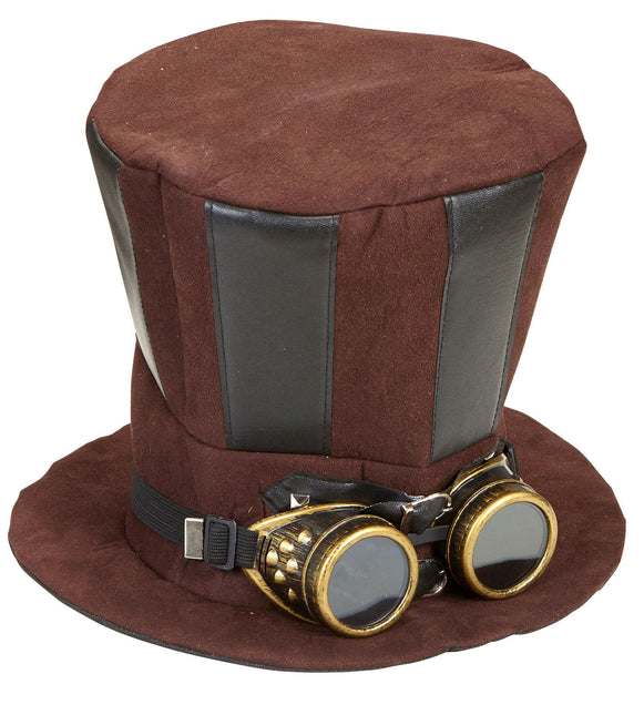 Sombrero Steampunk Alto Con Gafas