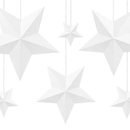 Decoración Estrellas Blancas 6uds