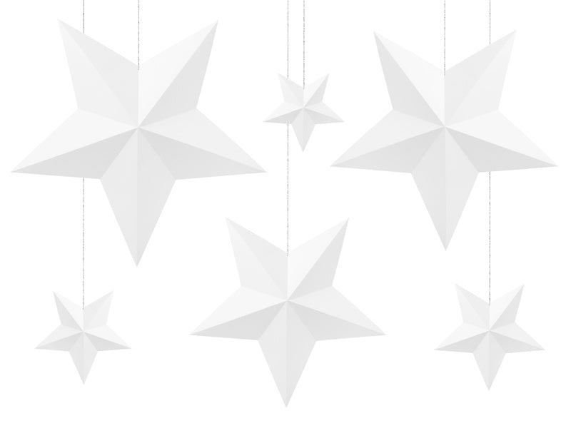 Decoración Estrellas Blancas 6uds