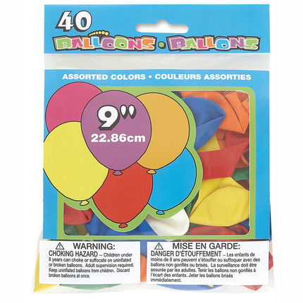 Globos de colores 23cm 40uds.