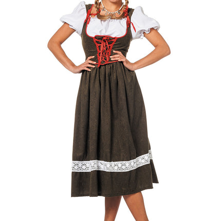 Vestido Dirndl Oktoberfest Largo Verde