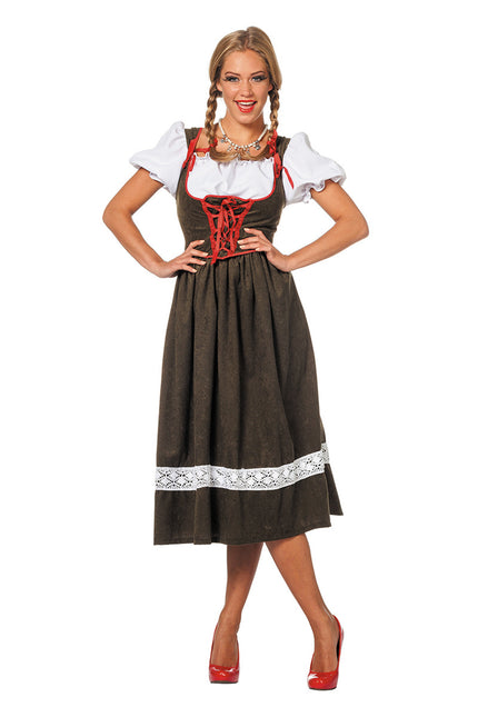 Vestido Dirndl Oktoberfest Largo Verde