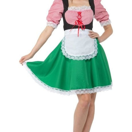 Vestido Dirndl Oktoberfest Rojo Verde