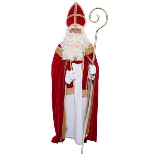 Traje Sinterklaas Algodón Terciopelo Lujo 4 piezas