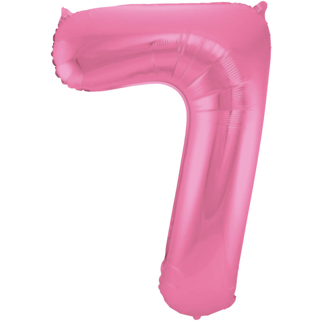 Globo Foil Figura 7 Rosa Mate XL 86cm vacío