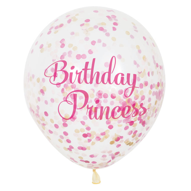 Globos Confeti Cumpleaños Princesa 30cm 6pcs