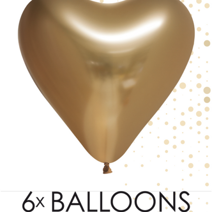 Globos Corazón Oro 30cm 6pcs