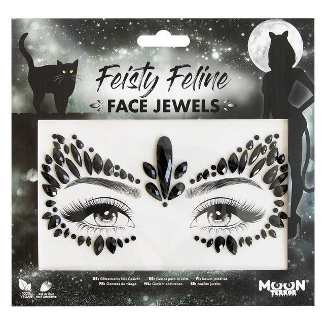 Moon Terror Halloween Joyas faciales Feisty Feline