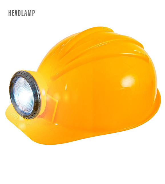 Casco de construcción con luz