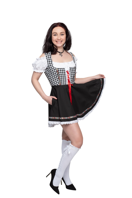 Oktoberfest Vestido Dirndl Oktoberfest Negro Blanco Señoras