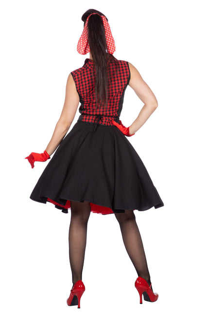 Rock N Roll 50S Vestido Negro Rojo Señoras