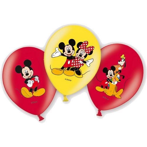 Globos Mickey Mouse Deluxe 28cm 6pcs