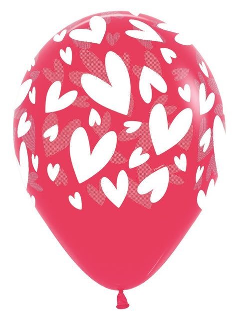 Globos Corazones Modernos Mix 30cm 25pcs