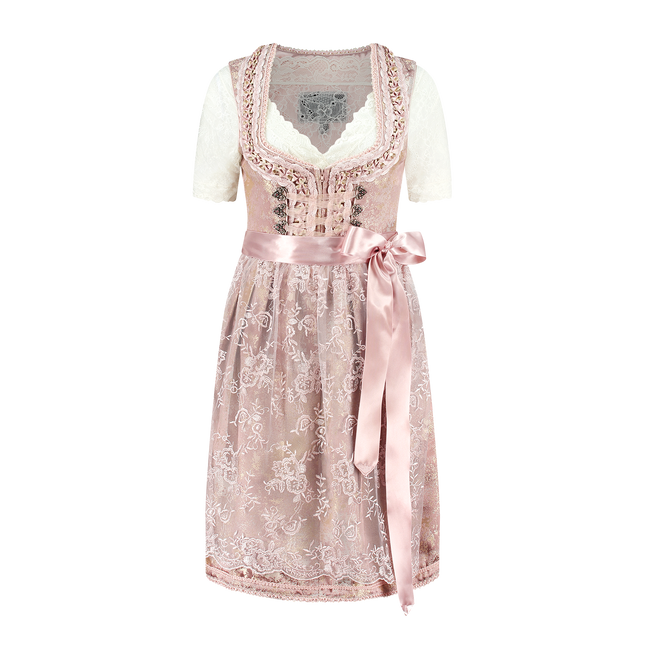 Vestido Dirndl Rosa Claro Oktoberfest Mujer 2 Piezas