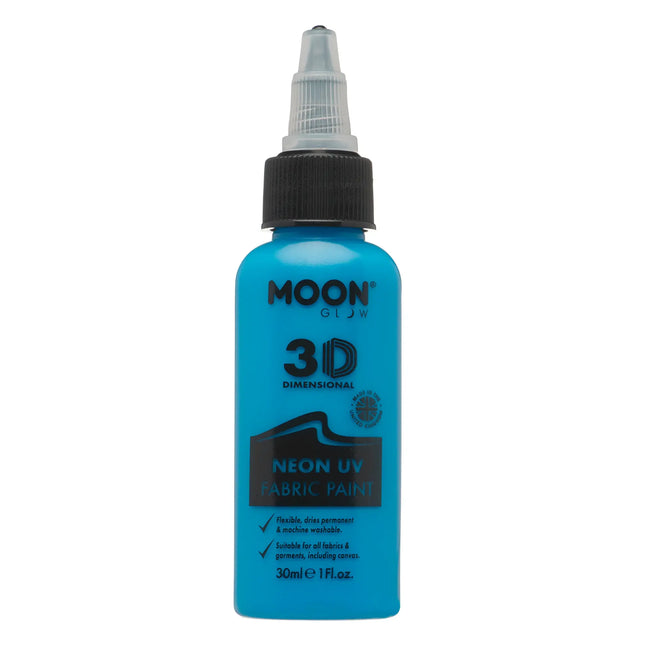 Moon Glow Pintura UV Neón para Telas 30ml Azul Intenso 30ml