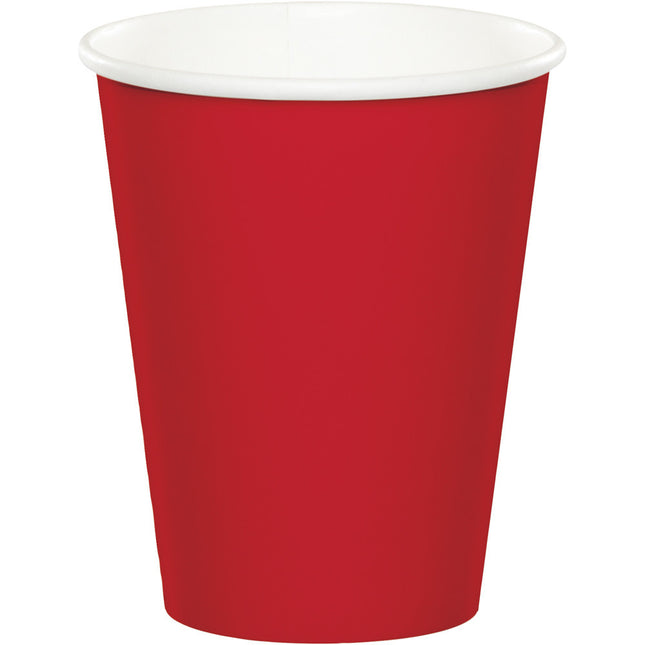 Vasos rojos 256 ml 8 uds.