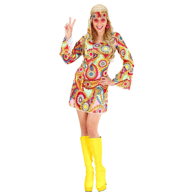 Vestido Hippie 60S Color Damas