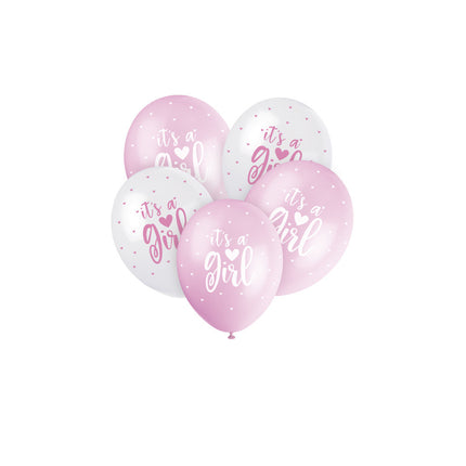 Globos de Nacimiento Es una Niña Rosa 30cm 5pcs