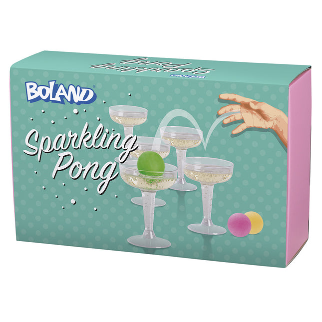 Juego de beber transparente Prosecco Pong 15 piezas