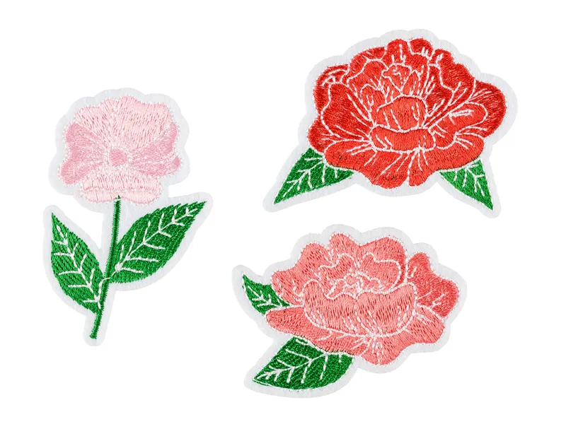 Emblema de Hierro Flores 3pcs