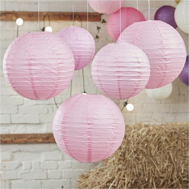 Baby Shower Linternas Rosa 5pcs