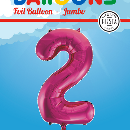 Globo Foil Figura 2 Fucsia XL 86cm vacío