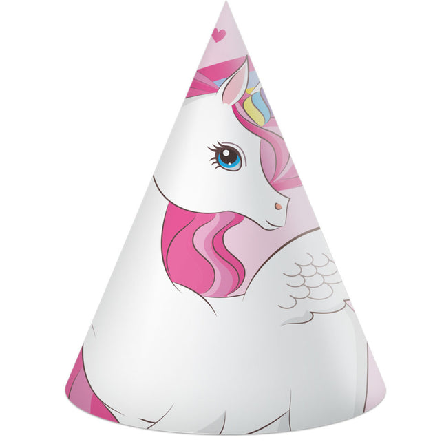 Sombreros de fiesta unicornio arco iris 6pcs